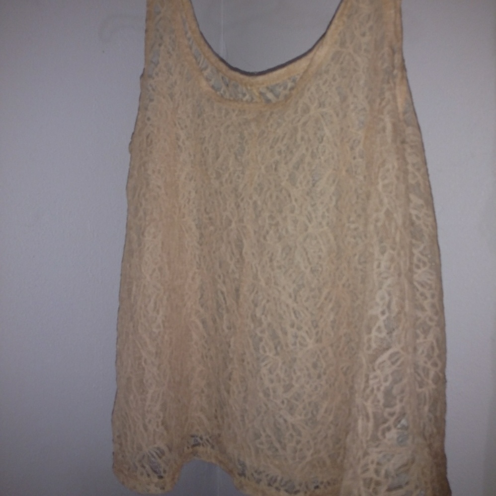 Nude lace swing tank